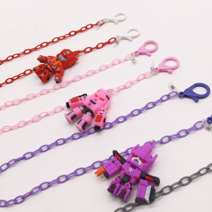 Playful glasses holder chain with robot motif Kalsten