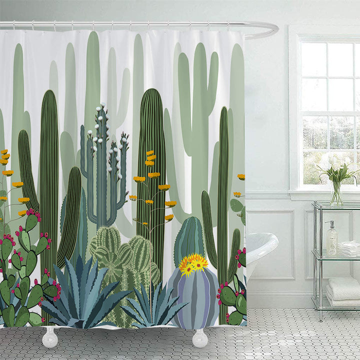 Cactus Garden-Themed Shower Curtain Kalsten