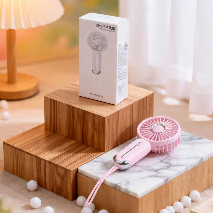 Women Portable Mini Hand Fan with USB Charging Function and Ergonomic Handle Kalsten