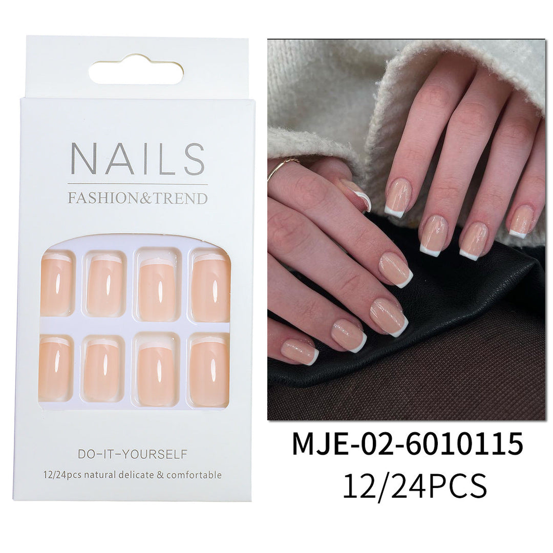 Elegant French Tip Press-On Nail Set Kalsten 1787225130