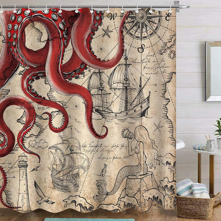 Ocean-Theme Shower Curtain Kalsten