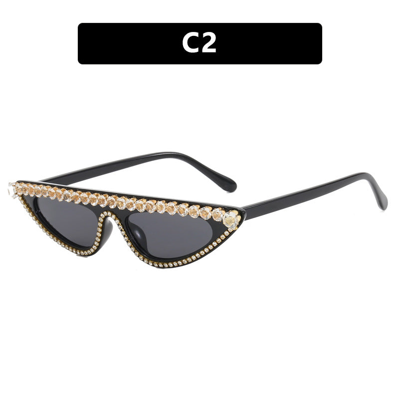 Ladies designer sunglasses in stylish cat-eye design with glittering frame Kalsten