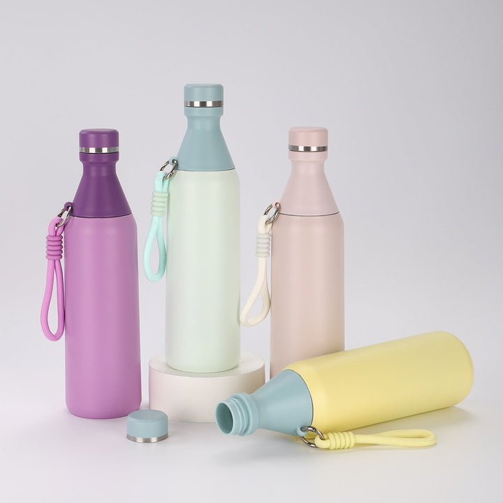 Ladies insulated drinking bottle with practical carrying strap Kalsten