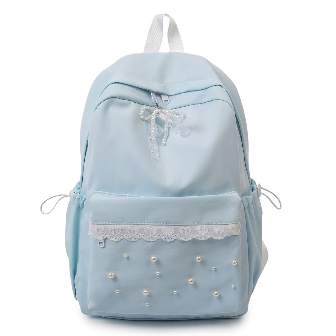 Decorative Pearl-Embellished Backpack kalsten
