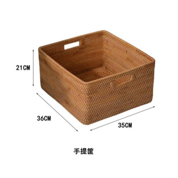 Women rectangular storage basket made of natural material Kalsten