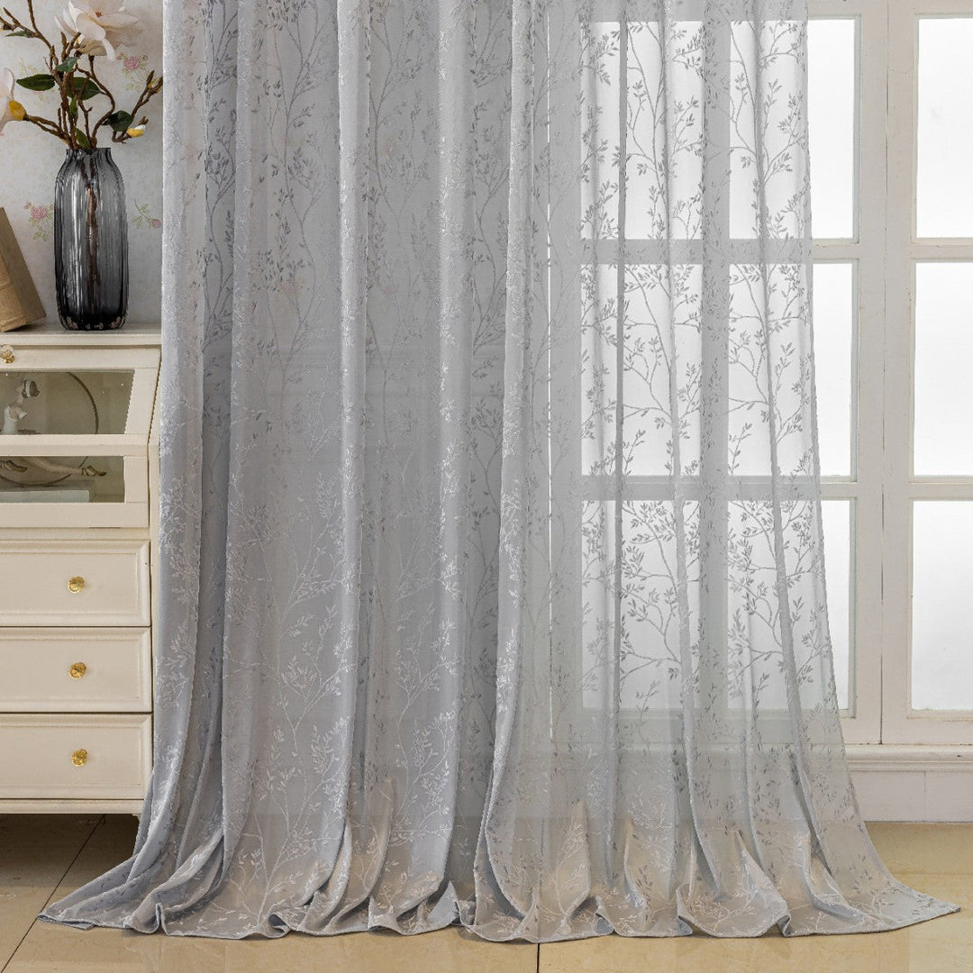 WoFloral Embroidered Sheer Curtain Kalsten
