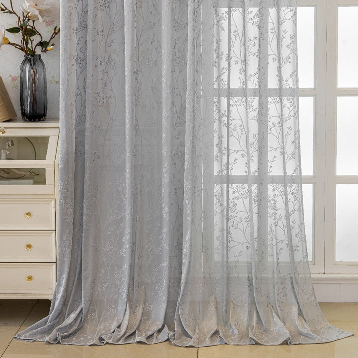 WoFloral Embroidered Sheer Curtain Kalsten