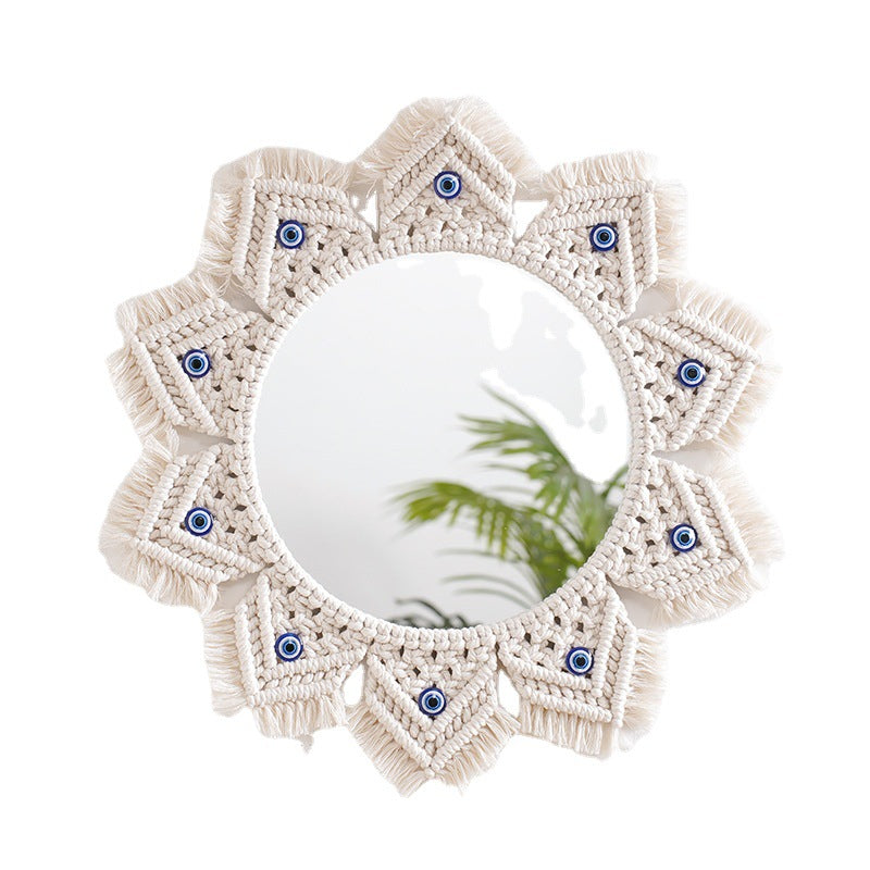 Macramé Decorative Round Mirror Acalora