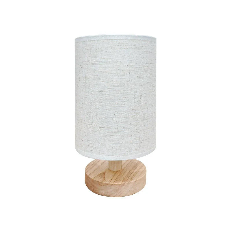 USB Solid Wood Fabric Table Lamp | Kalsten