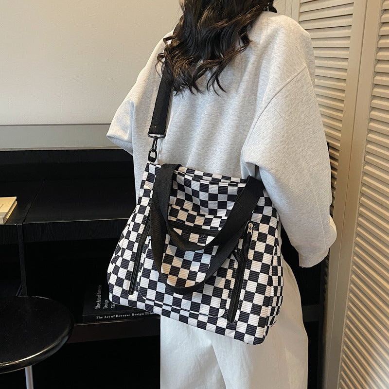 Versatile Checkered Tote Bag Kalsten