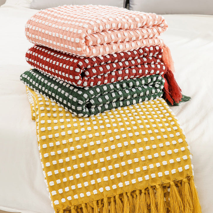 Textured Cotton Throw Blanket Kalsten