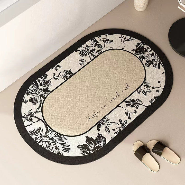 Floral Print Memory Foam Bath Mat