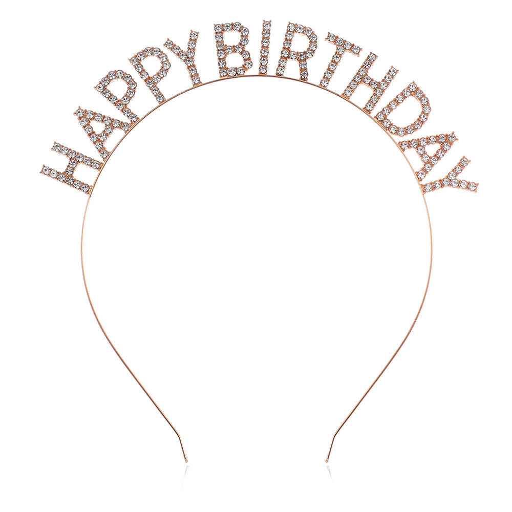 Ladies Glitter Headband with "Happy Birthday" Inscription Kalsten