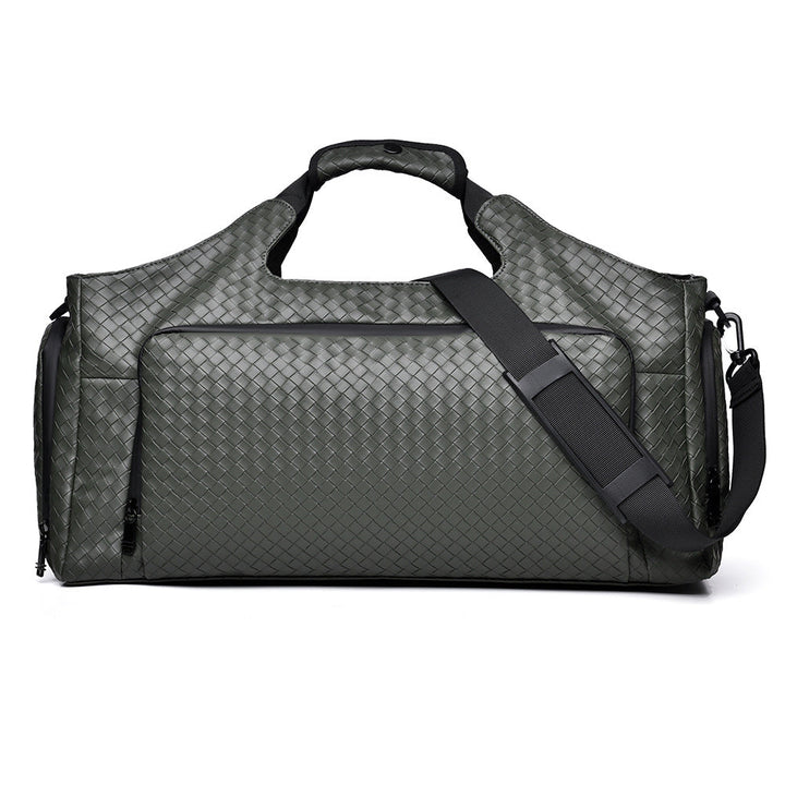 Woven Leather Travel Duffel Bag Kalsten