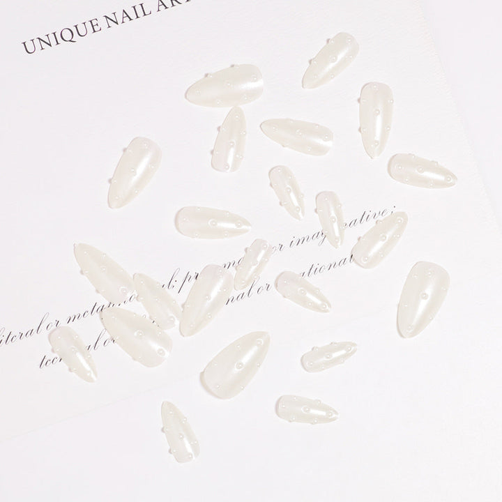 Premium Pearl-Embellished Stiletto Press-On Nails Kalsten