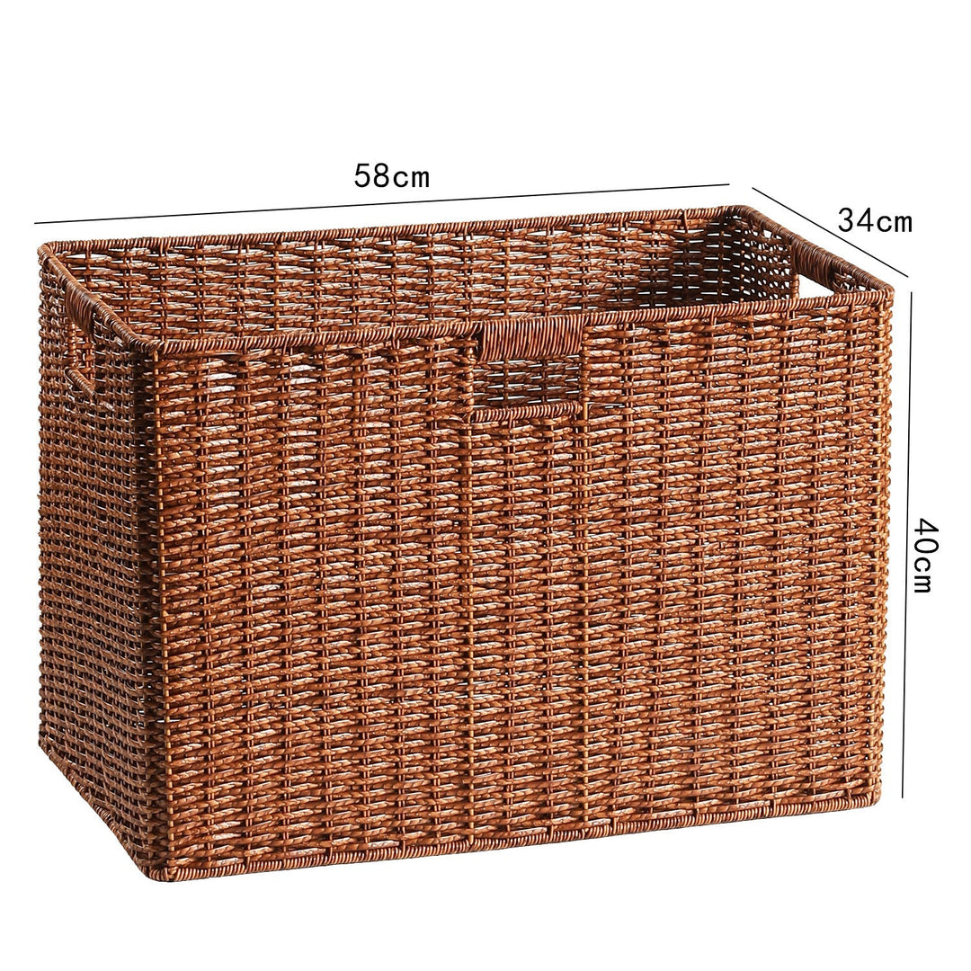 Large Woven Storage Bin with Ergonomic Cutout Handles Kalsten