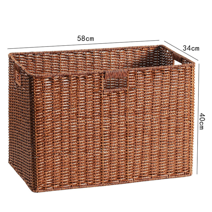 Large Woven Storage Bin with Ergonomic Cutout Handles Kalsten