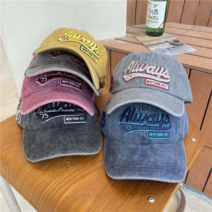 Men's Vintage-Inspired Distressed Cotton Baseball Cap Kalsten