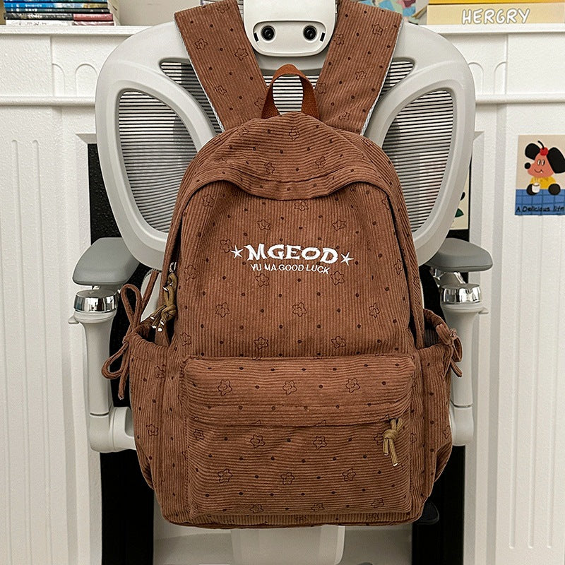 Casual Corduroy Backpack Kalsten