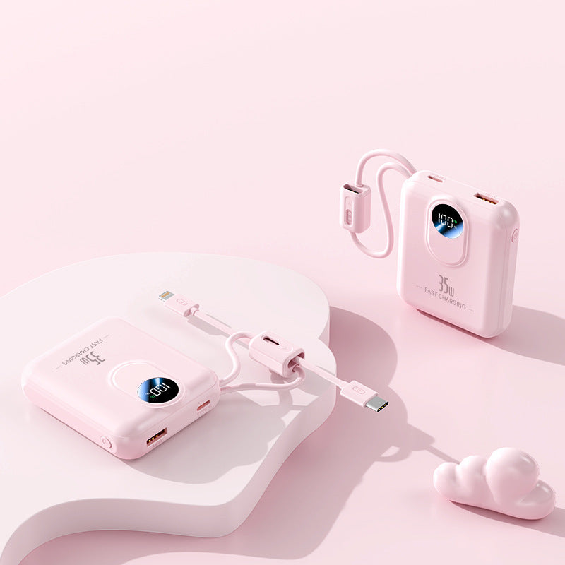 Power bank with fast charging function and integrated charging cables Kalsten