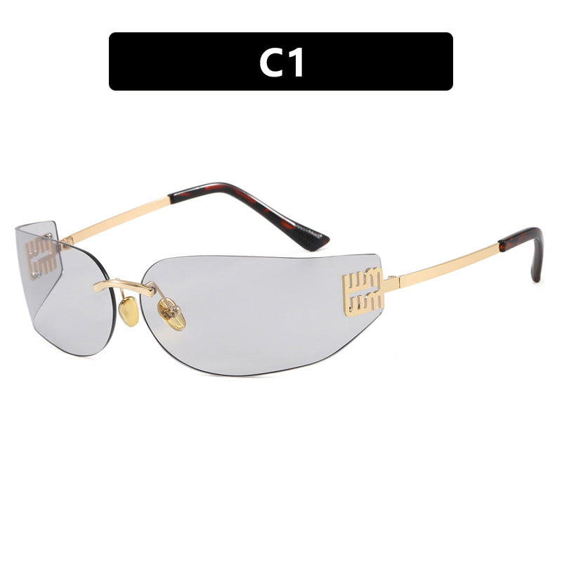 Women's futuristic designer sunglasses with unusual frame and UV protection Kalsten