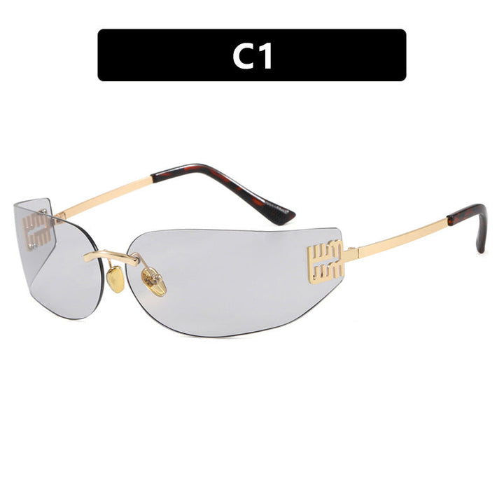 Women's futuristic designer sunglasses with unusual frame and UV protection Kalsten