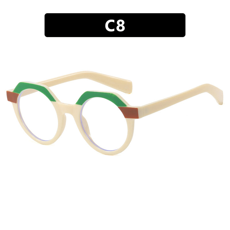 Ladies extravagant round sunglasses with colored accented frame Kalsten