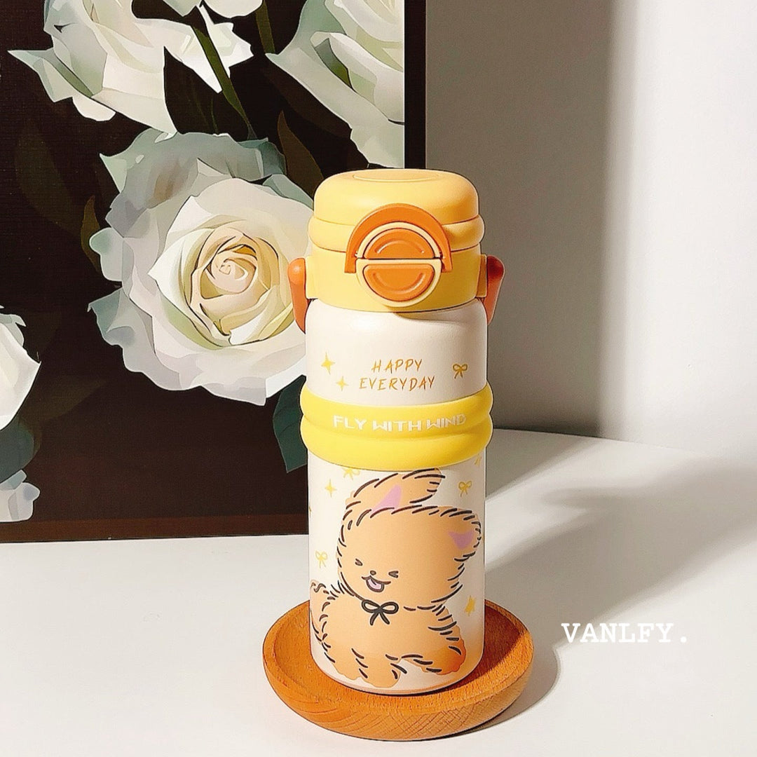Women’s Insulated Water Bottle with Convenient Flip Cap and Cute Animal Design Kalsten