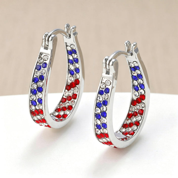 Women's Pavé Hoop Earrings with Crystal Decoration and Hinge Closure Kalsten