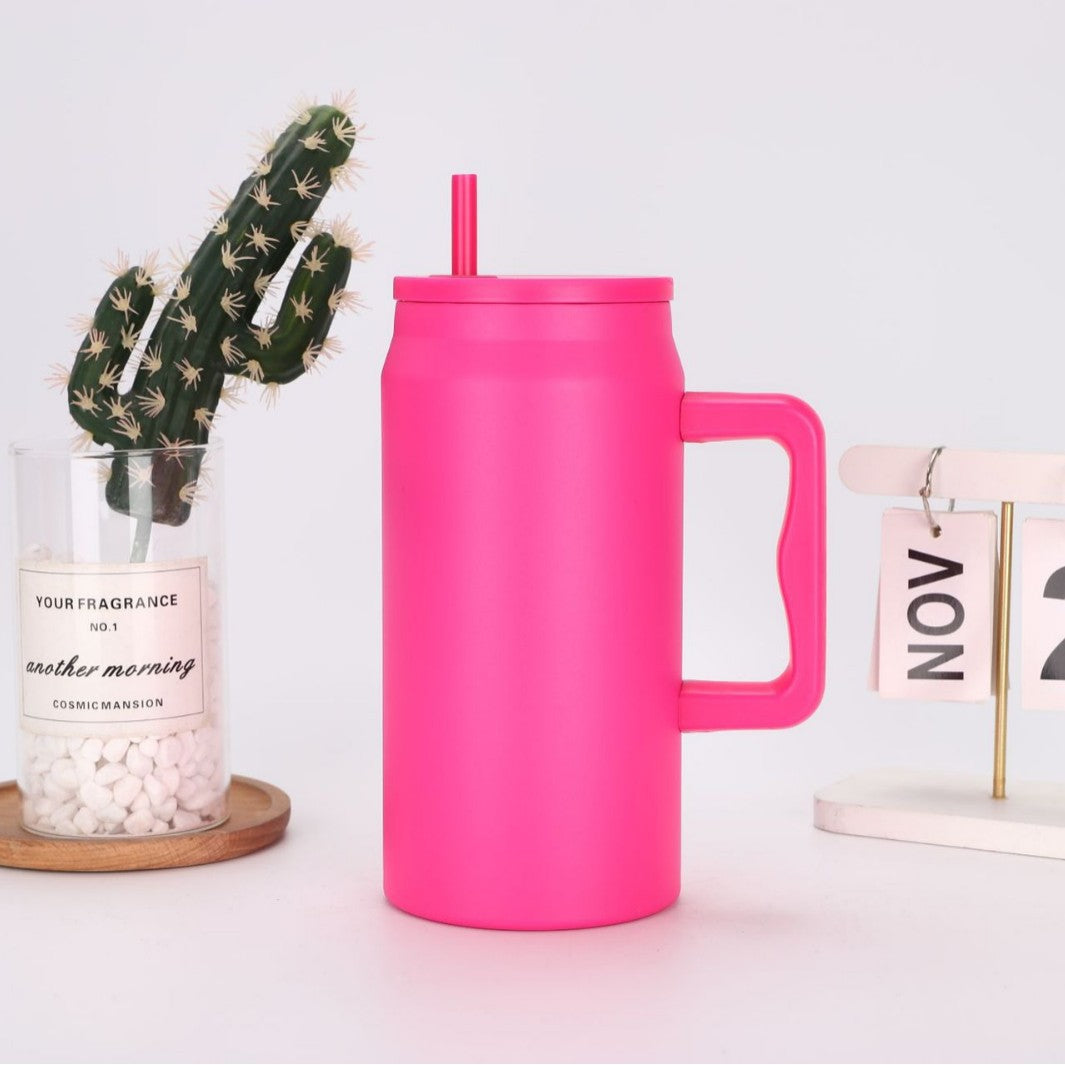 Women's Insulated Drinking Cup with Handle and Straw Kalsten