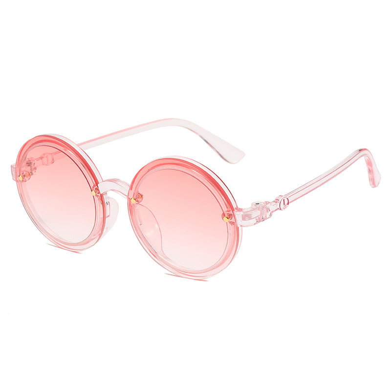 Women Round Sunglasses with Transparent Frame Kalsten