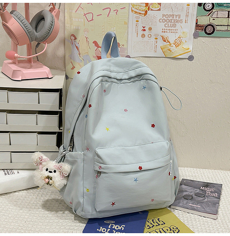 Embroidered Patterned School Backpack