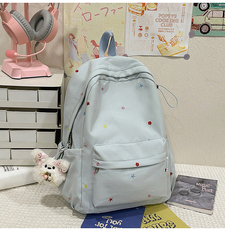 Embroidered Patterned School Backpack