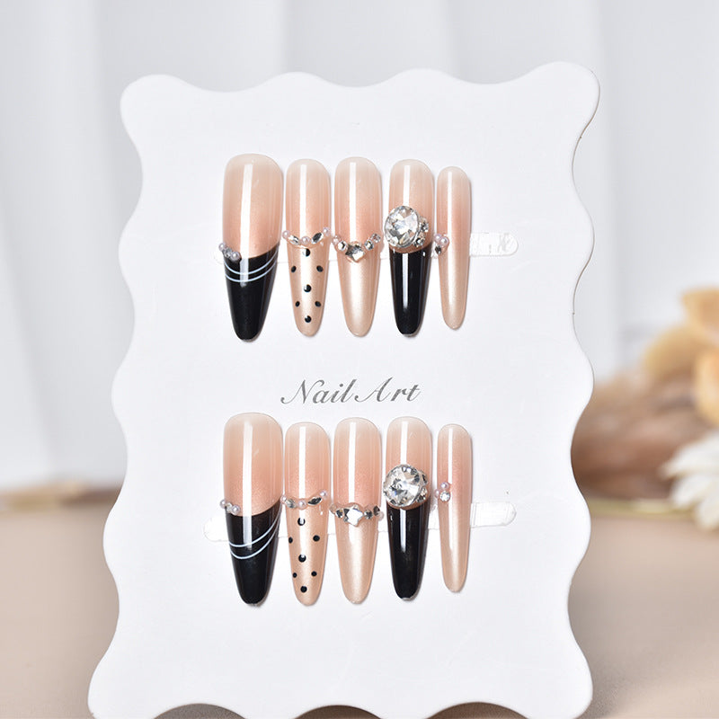 Luxury Stiletto Press-On Nail Extensions with Rhinestone Accents Kalsten
