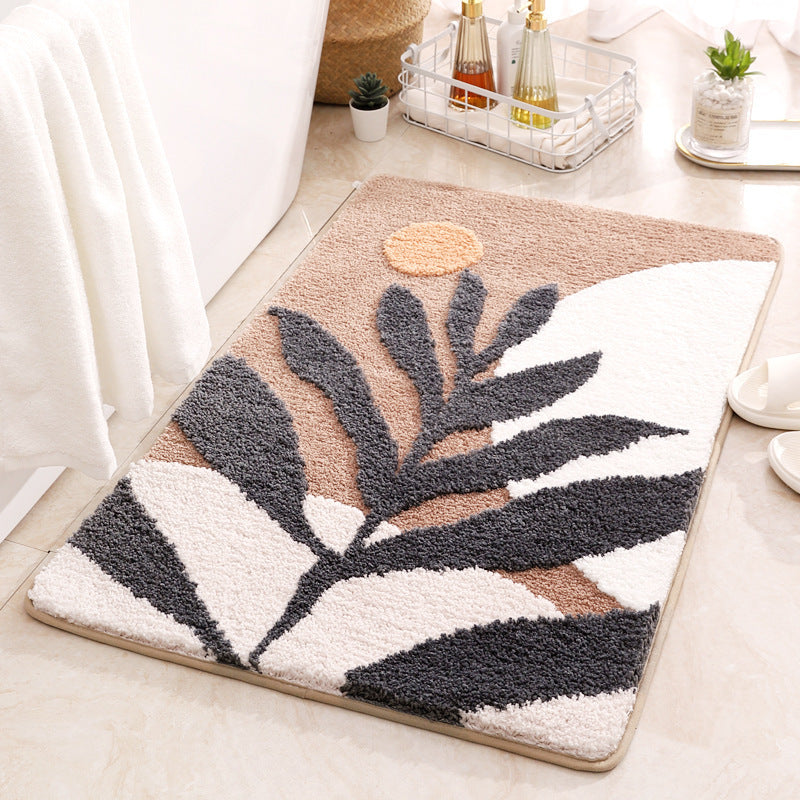 Abstract Leaf Pattern Bath Mat Acalora