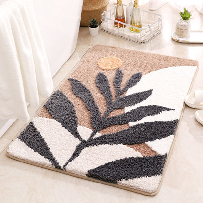 Abstract Leaf Pattern Bath Mat Acalora