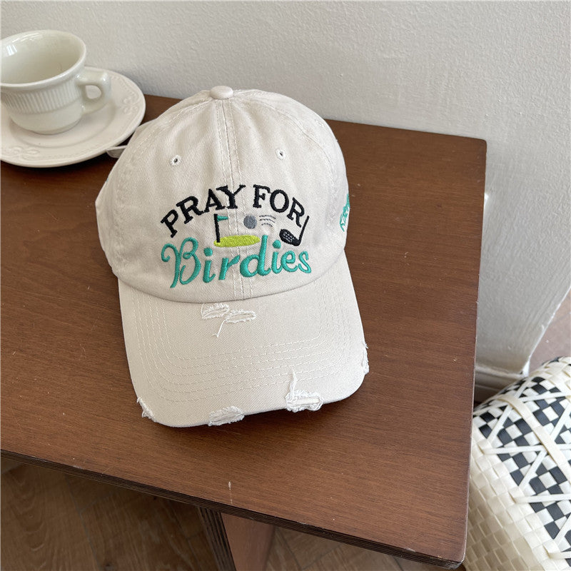 Women's Casual Distressed Embroidered Baseball Cap Kalsten
