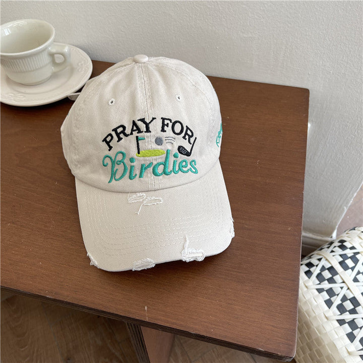 Women's Casual Distressed Embroidered Baseball Cap Kalsten