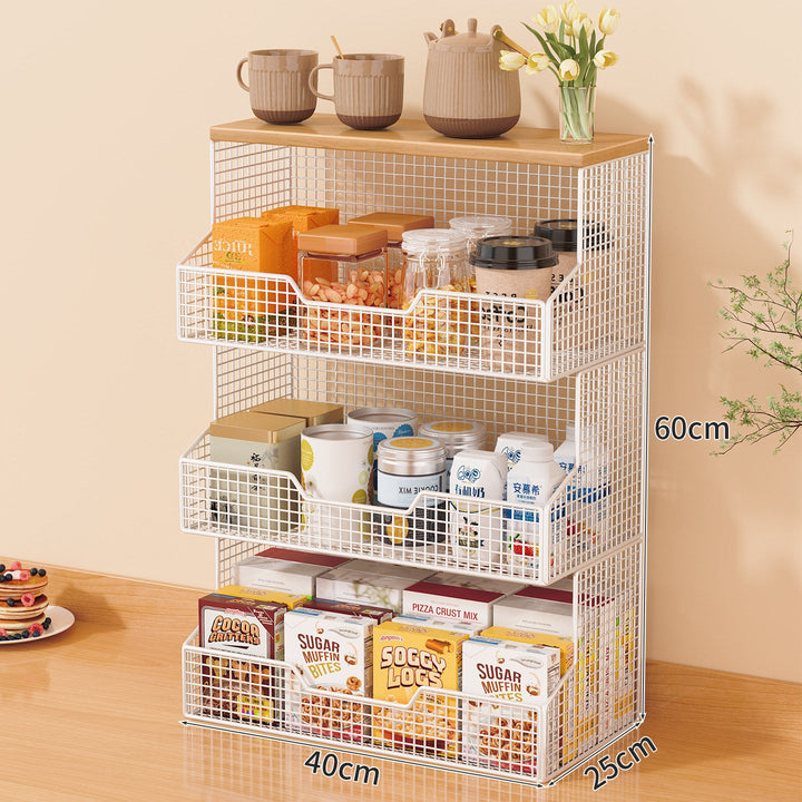 Multi-Tiered Rolling Kitchen Storage Rack Kalsten