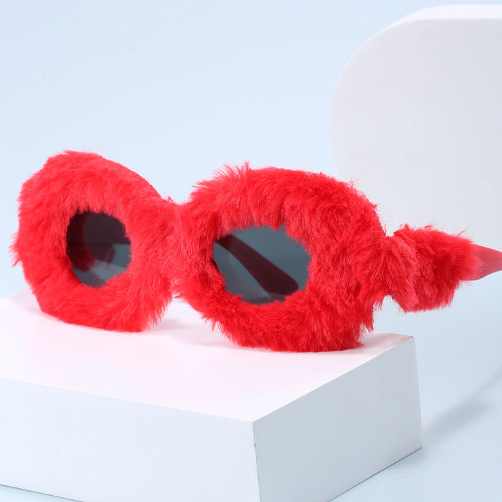 Women eye-catching designer sunglasses with luxurious fur frame Kalsten