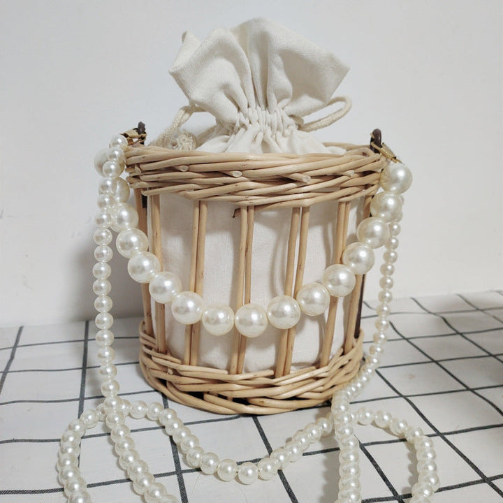 Women's basket bag with pearl jewelry closure Kalsten