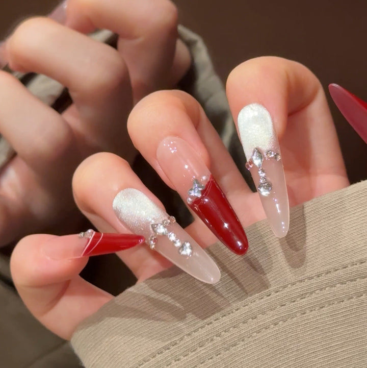 Decorative Rhinestone-Accented Press-On Nail Extensions Kalsten