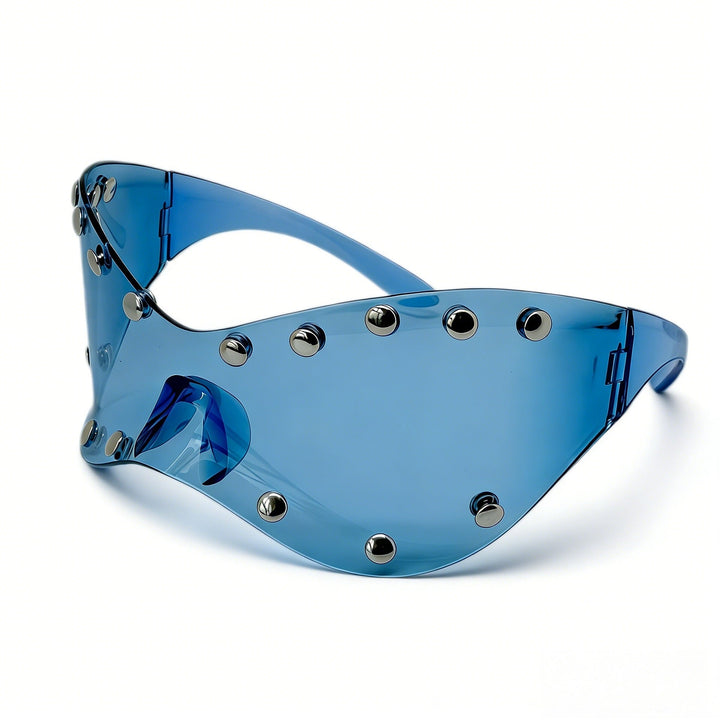 Women's futuristic designer sunglasses with decorative metal elements Kalsten