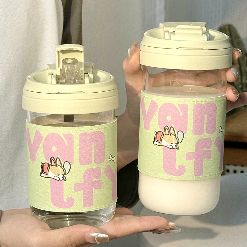 Ladies Insulated Drinking Cup with secure flip closure and cute cat design Kalsten