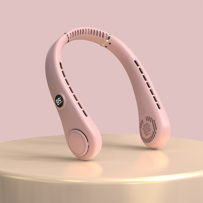 Women's Portable Neck Fan with Temperature Display Kalsten