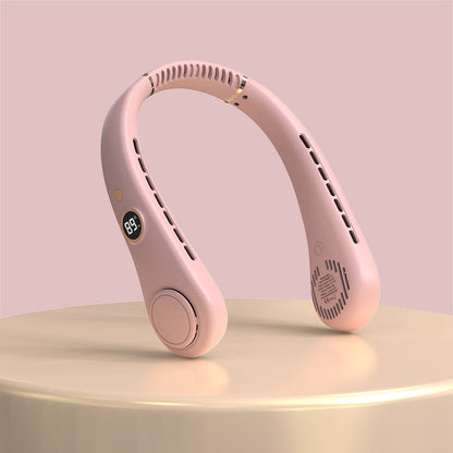 Women's Portable Neck Fan with Temperature Display Brehn