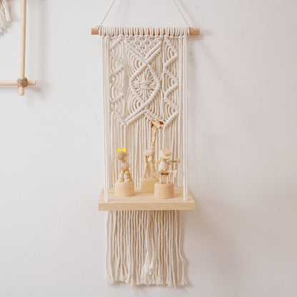Macramé Wall Hanging Planter Shelf Acalora