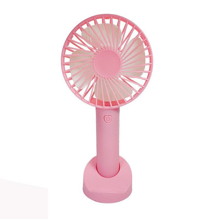 Unisex portable hand and table fan with rechargeable battery, quiet brushless motor, three speed settings, removable stand and safety grille Kalsten