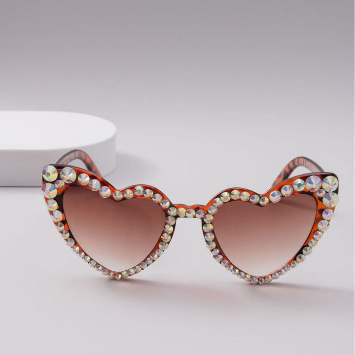 Women's Heart-Shaped Sparkle Sunglasses Kalsten