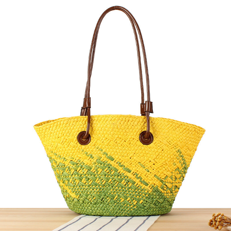Beach bag with colorful woven design Kalsten
